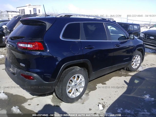 1C4PJMCS8GW241411 - 2016 JEEP CHEROKEE LATITUDE Dark Blue photo 4