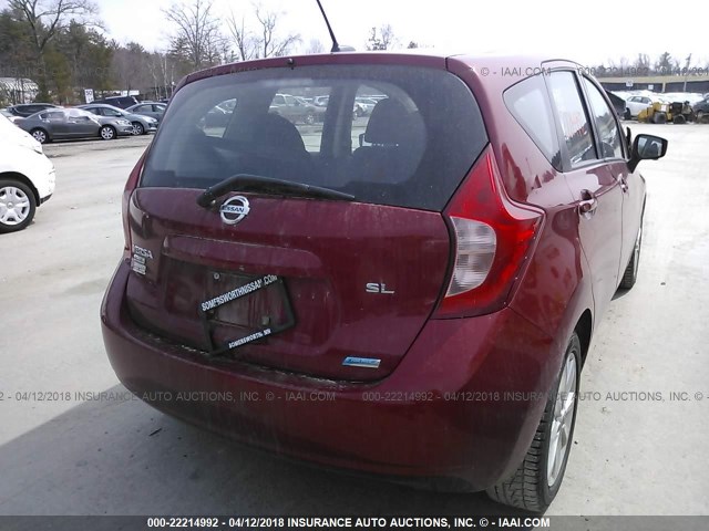 3N1CE2CP6FL421349 - 2015 NISSAN VERSA NOTE S/S PLUS/SV/SL/SR RED photo 4