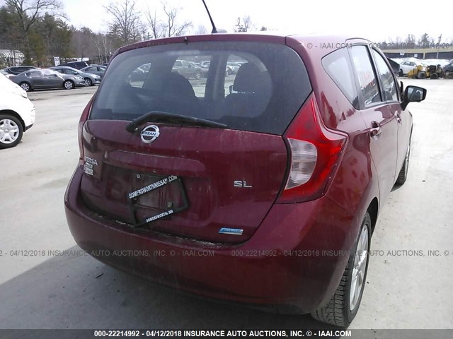 3N1CE2CP6FL421349 - 2015 NISSAN VERSA NOTE S/S PLUS/SV/SL/SR RED photo 4