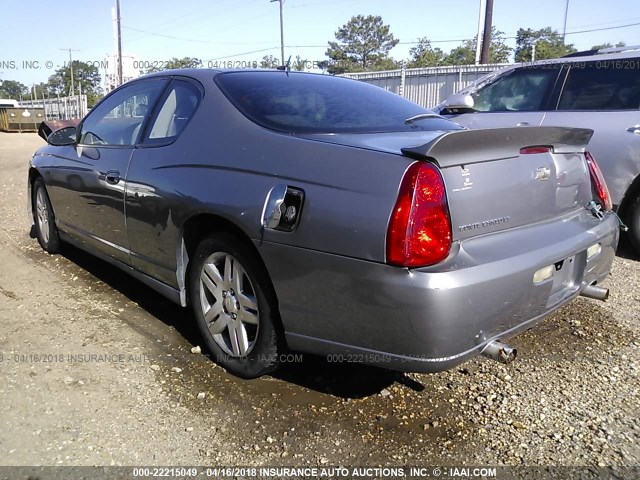 2G1WK151269329107 - 2006 CHEVROLET MONTE CARLO LT GRAY photo 3