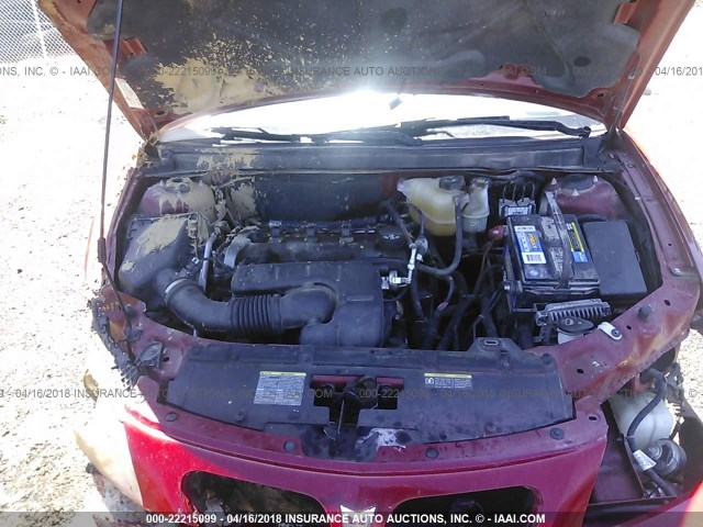 1G2ZF58B674104069 - 2007 PONTIAC G6 VALUE LEADER/BASE RED photo 10