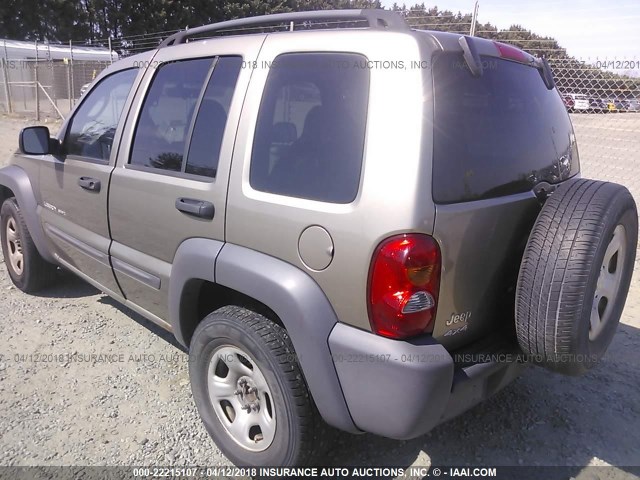 1J4GL48K03W730277 - 2003 JEEP LIBERTY SPORT/FREEDOM GOLD photo 3