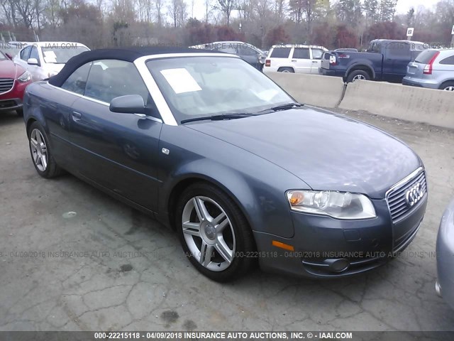 WAUAF48H87K015071 - 2007 AUDI A4 2.0T CABRIOLET GRAY photo 1