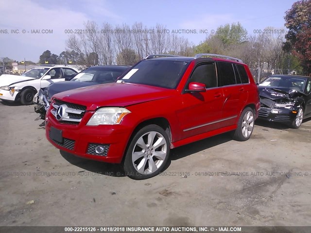 WDCGG8HB1AF294807 - 2010 MERCEDES-BENZ GLK 350 4MATIC RED photo 2