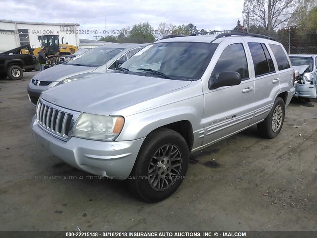 1J4GW58N44C415900 - 2004 JEEP GRAND CHEROKEE LIMITED SILVER photo 2