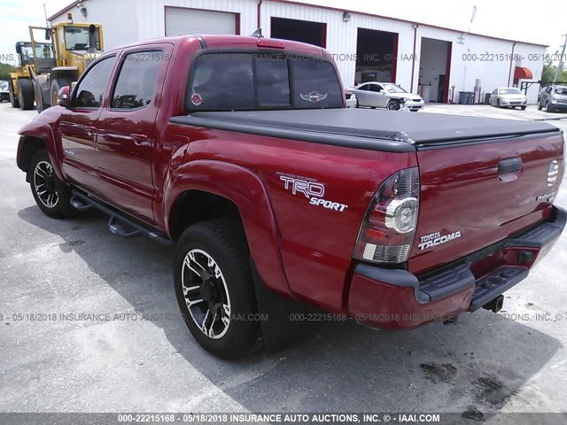 5TFJU4GN1DX048881 - 2013 TOYOTA TACOMA DOUBLE CAB PRERUNNER RED photo 3