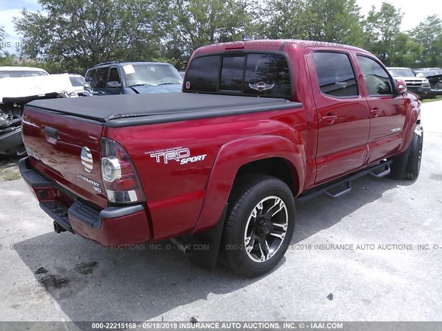 5TFJU4GN1DX048881 - 2013 TOYOTA TACOMA DOUBLE CAB PRERUNNER RED photo 4