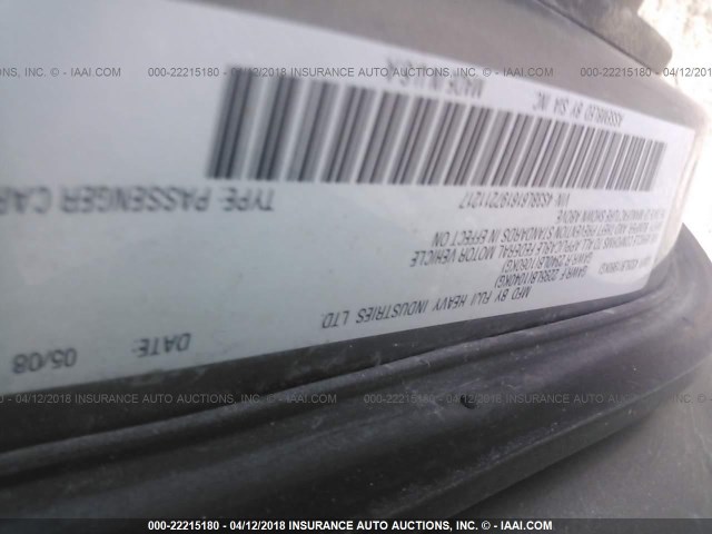 4S3BL616197211217 - 2009 SUBARU LEGACY 2.5I GRAY photo 9