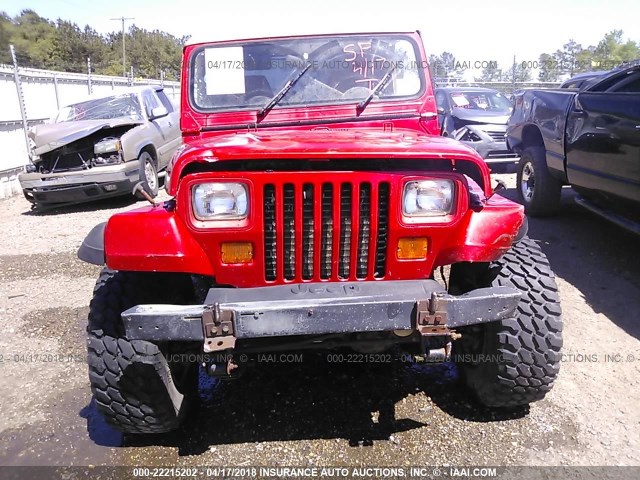 1J4FY19P5SP238424 - 1995 JEEP WRANGLER / YJ S/RIO GRANDE RED photo 6