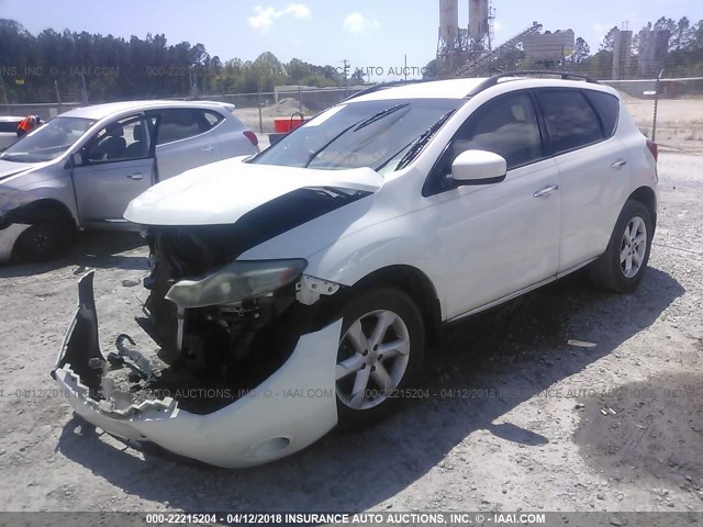 JN8AZ18U99W011679 - 2009 NISSAN MURANO S/SL WHITE photo 2