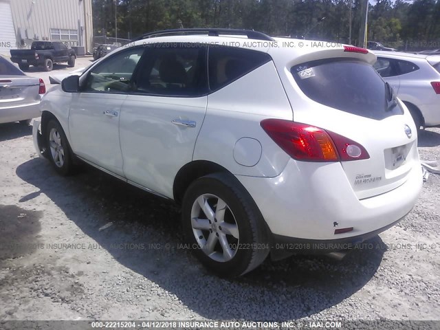 JN8AZ18U99W011679 - 2009 NISSAN MURANO S/SL WHITE photo 3