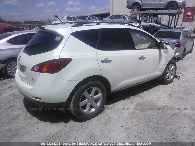 JN8AZ18U99W011679 - 2009 NISSAN MURANO S/SL WHITE photo 4