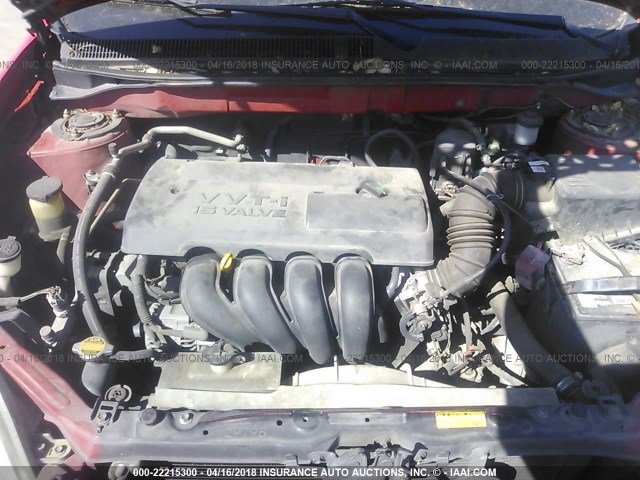 2T1KR32E43C053190 - 2003 TOYOTA COROLLA MATRIX XR RED photo 10