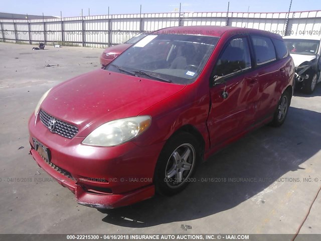 2T1KR32E43C053190 - 2003 TOYOTA COROLLA MATRIX XR RED photo 2