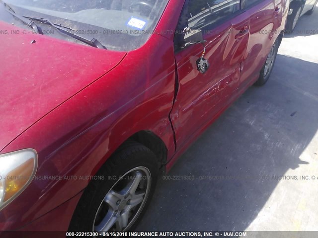 2T1KR32E43C053190 - 2003 TOYOTA COROLLA MATRIX XR RED photo 6