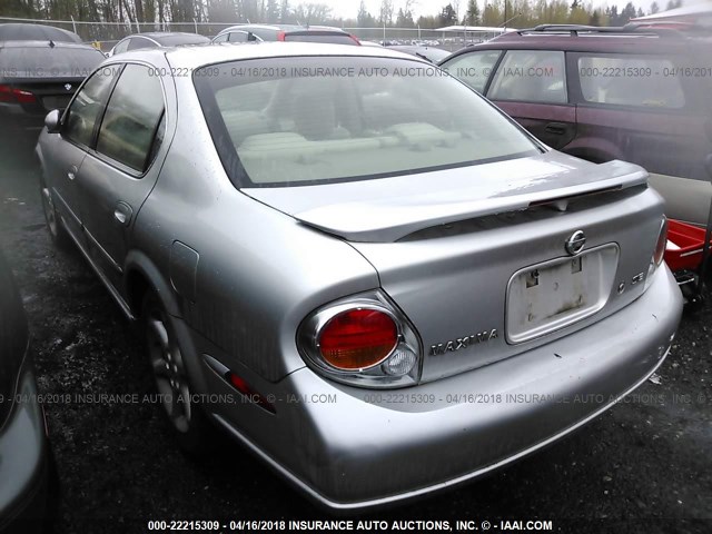 JN1DA31D63T513616 - 2003 NISSAN MAXIMA GLE/GXE/SE SILVER photo 3