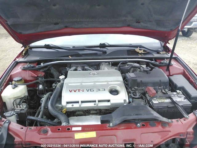 4T1FA38P54U027389 - 2004 TOYOTA CAMRY SOLARA SE/SLE წითელი ფოტო 10