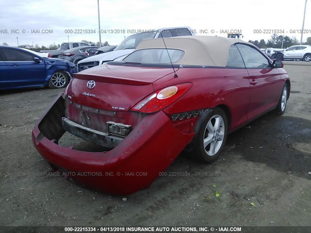 4T1FA38P54U027389 - 2004 TOYOTA CAMRY SOLARA SE/SLE წითელი ფოტო 4