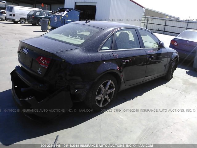 WAULF78K09N014262 - 2009 AUDI A4 2.0T QUATTRO BLACK photo 4