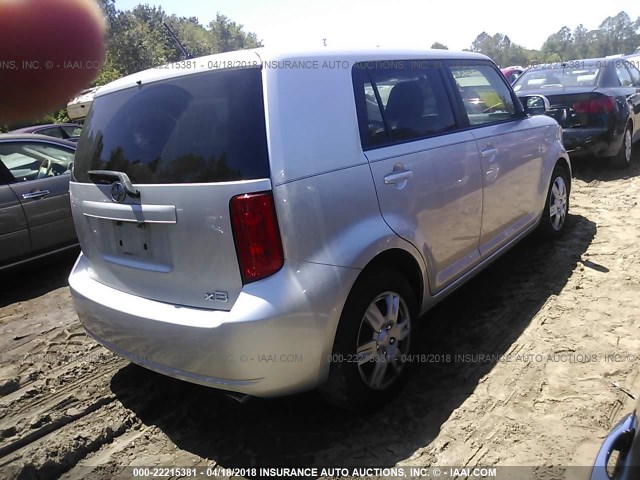 JTLKE50E791086566 - 2009 TOYOTA SCION XB SILVER photo 4