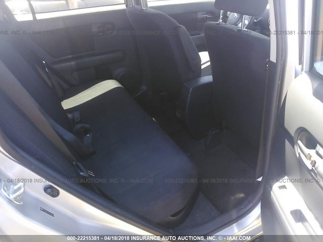 JTLKE50E791086566 - 2009 TOYOTA SCION XB SILVER photo 8