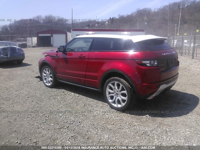 SALVT1BG1DH777610 - 2013 LAND ROVER RANGE ROVER EVOQU DYNAMIC PREMIUM RED photo 3