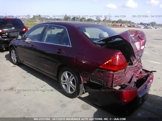 1HGCM56396A142514 - 2006 HONDA ACCORD SE RED photo 3