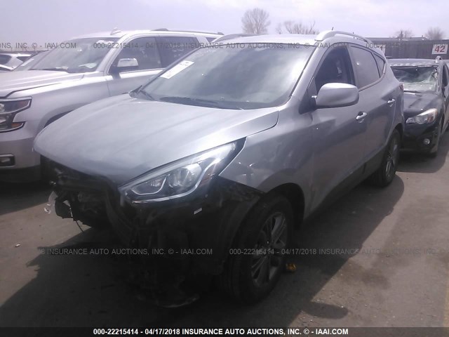 KM8JUCAG0EU872356 - 2014 HYUNDAI Tucson GLS/LIMITED/SE SILVER photo 2