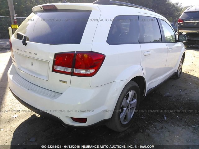 3C4PDCBG6CT158834 - 2012 DODGE JOURNEY SXT WHITE photo 4