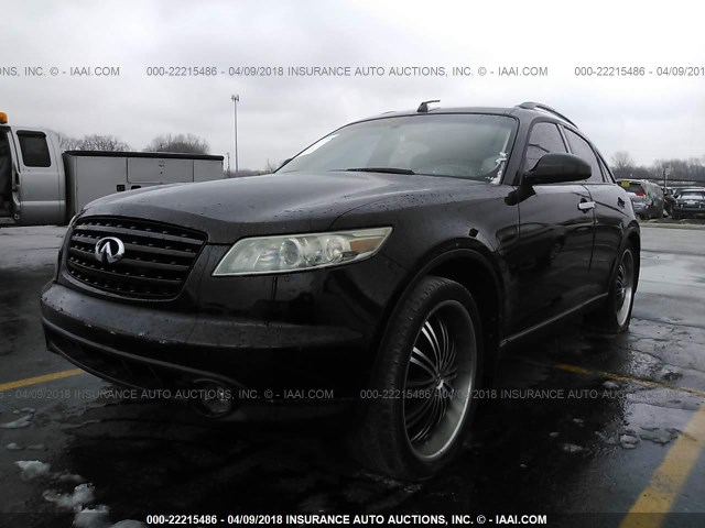 JNRAS08W94X211265 - 2004 INFINITI FX35 BLACK photo 2