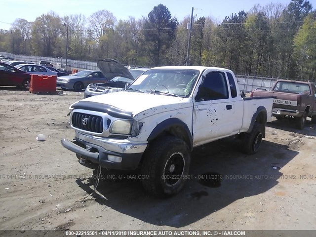 5TEWN72N24Z349406 - 2004 TOYOTA TACOMA XTRACAB WHITE photo 2