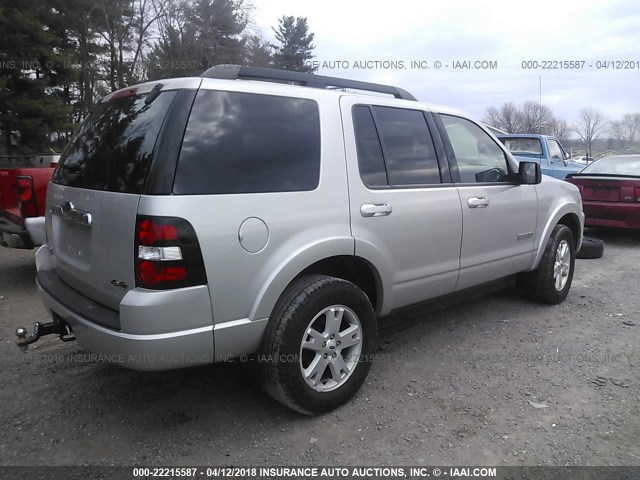 1FMEU73E18UA45846 - 2008 FORD EXPLORER XLT SILVER photo 4