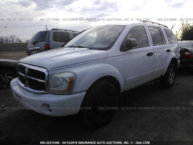 1D4HB48D14F179473 - 2004 DODGE DURANGO SLT WHITE photo 2