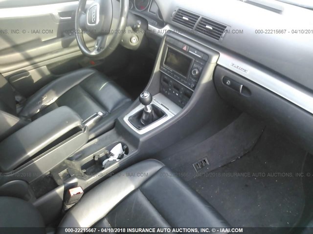 WAUDF68E55A493546 - 2005 AUDI A4 2.0T QUATTRO GRAY photo 5