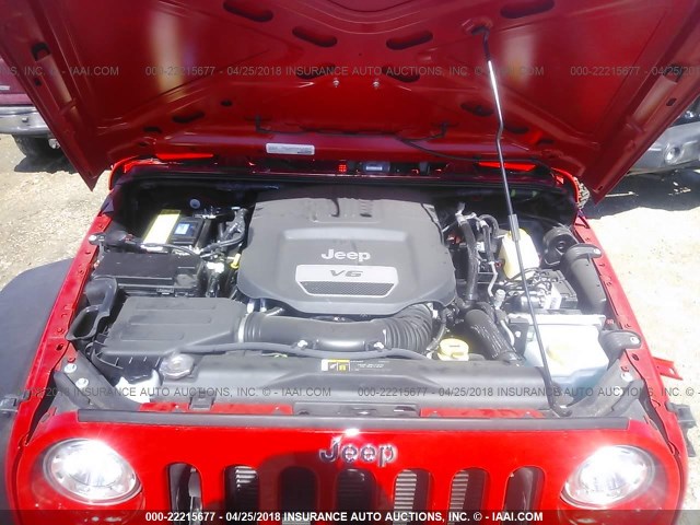 1C4BJWDG7HL722303 - 2017 JEEP WRANGLER UNLIMITE SPORT RED photo 10