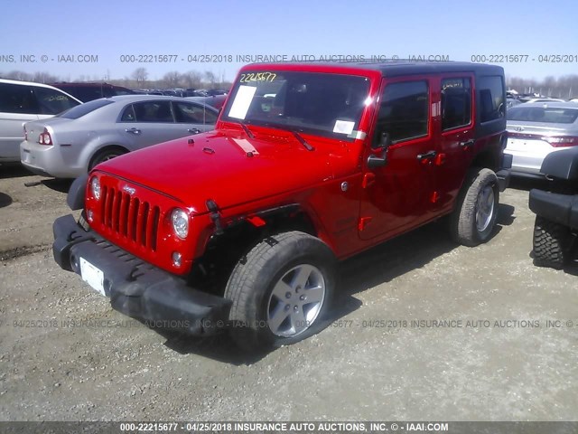 1C4BJWDG7HL722303 - 2017 JEEP WRANGLER UNLIMITE SPORT RED photo 2