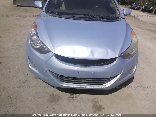 KMHDH4AE6CU374259 - 2012 HYUNDAI ELANTRA GLS/LIMITED BLUE photo 6