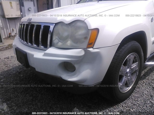 1J8HR58266C154949 - 2006 JEEP GRAND CHEROKEE LIMITED WHITE photo 6