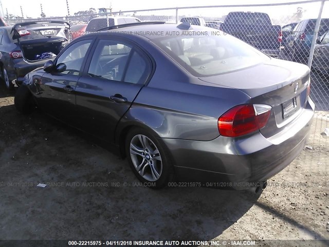 WBAVC53508F009773 - 2008 BMW 328 I SULEV GRAY photo 3