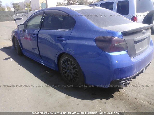 JF1VA1A60F9832945 - 2015 SUBARU WRX BLUE photo 3