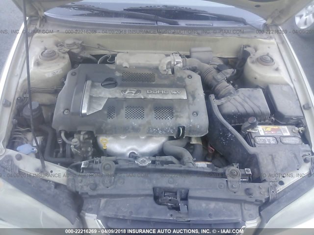 KMHDN56D56U199702 - 2006 HYUNDAI ELANTRA GLS/GT/LIMITED GOLD photo 10