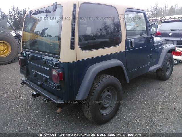 1J4FY29P4WP804309 - 1998 JEEP WRANGLER / TJ SE GREEN photo 4