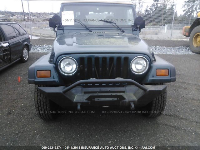 1J4FY29P4WP804309 - 1998 JEEP WRANGLER / TJ SE GREEN photo 6