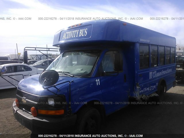 1GBJG316281180807 - 2008 CHEVROLET EXPRESS G3500  BLUE photo 2