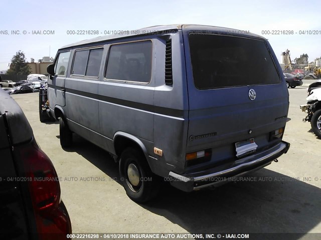 WV2YB0259GH046171 - 1986 VOLKSWAGEN VANAGON BUS Light Blue photo 3