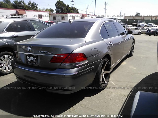 WBAHN83576DT35359 - 2006 BMW 750 LI GRAY photo 4