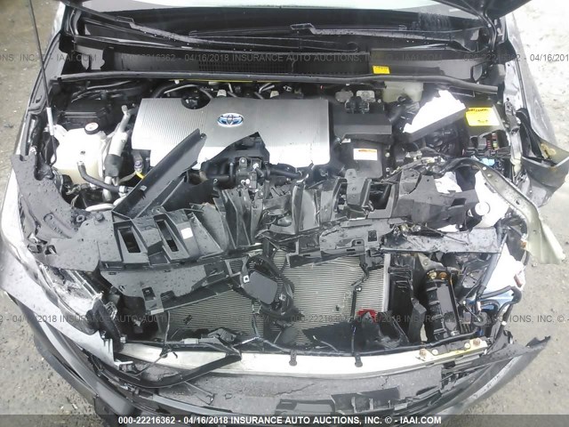 JTDKARFP0H3033086 - 2017 TOYOTA PRIUS PRIME  ნაცრისფერი ფოტო 10