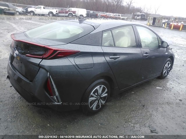 JTDKARFP0H3033086 - 2017 TOYOTA PRIUS PRIME  GRAY photo 4