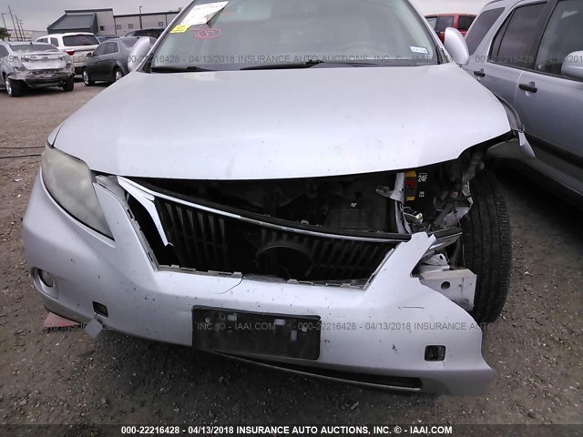 2T2ZK1BA9AC015287 - 2010 LEXUS RX 350 SILVER photo 6