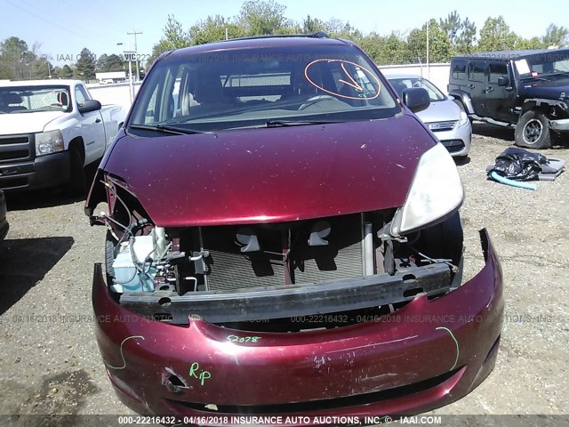 5TDZK23C28S143253 - 2008 TOYOTA SIENNA CE/LE BURGUNDY photo 6